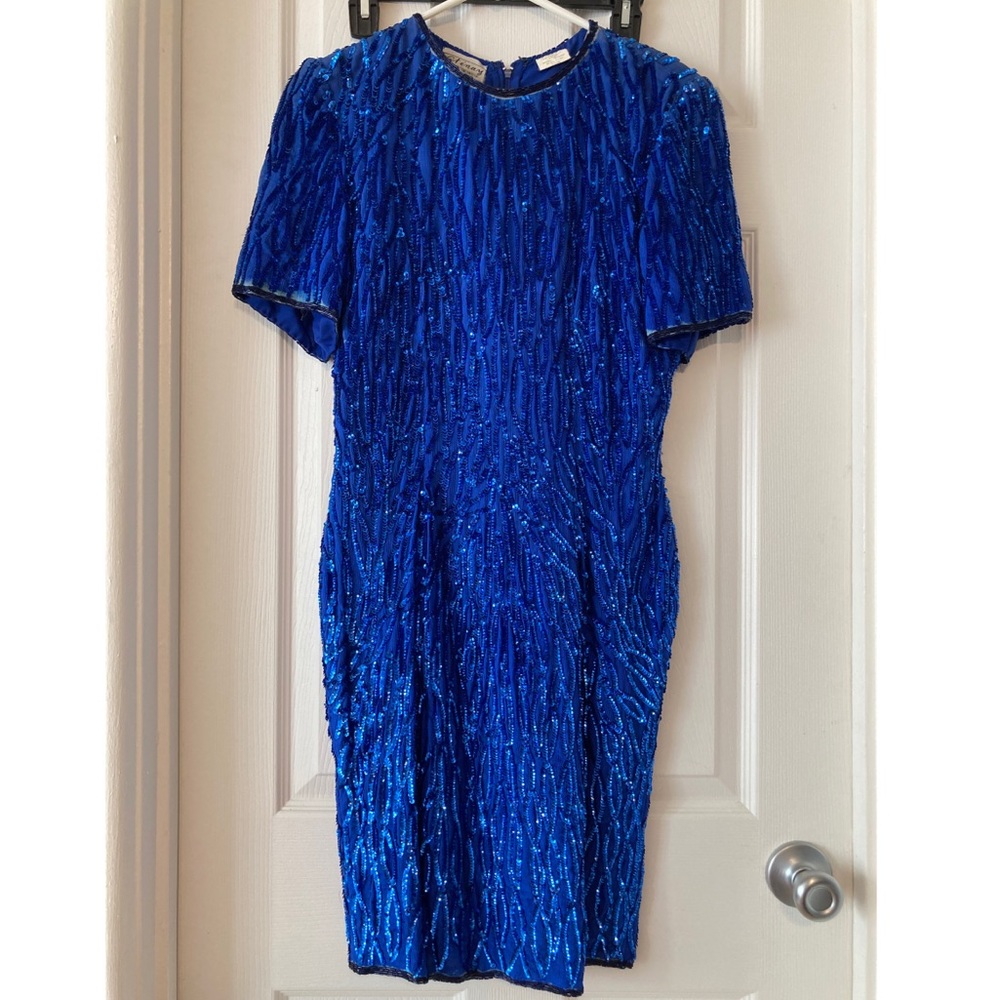 Blue beaded Stenay dress
